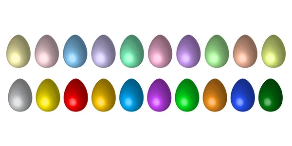 Renkli Parlak Yumurtalar Bahar Dekorasyonu Boyanmış Şablon Vektör Çizimi Eps — Stok Vektör