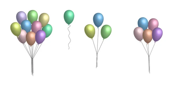 Ballons Brillants Colorés Joyeux Anniversaire Concept Amour Illustration Vectorielle Spe — Image vectorielle