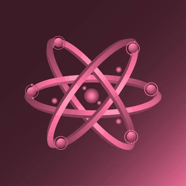 Atomo Sinal Volumétrico Elemento Design Ilustração Vetorial Eps — Vetor de Stock