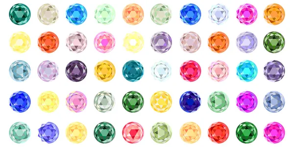 ゲームデザイン用の宝石セット ダイヤモンド 素晴らしい宝石 ベクトルイラスト Eps — ストックベクタ
