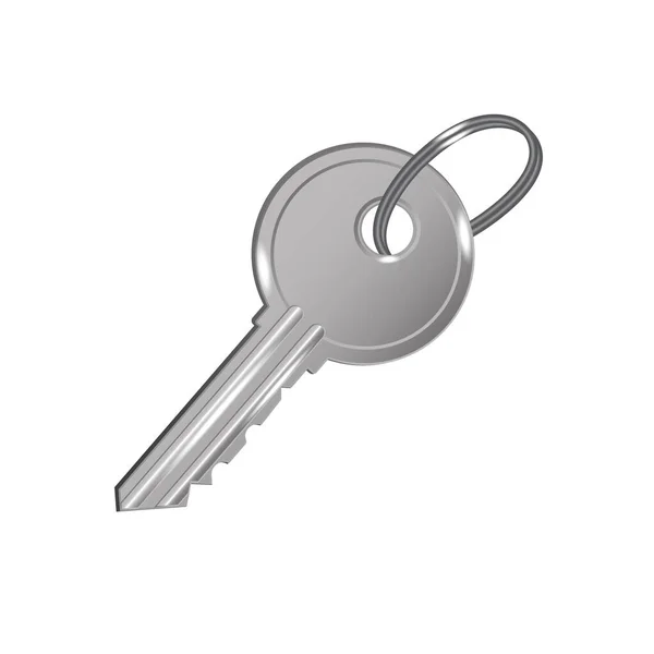 Silver Key House Key Silver Keys Home Icon Vector Illustration — Stock Vector