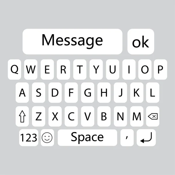電話のキーボードのアイコン 現代の技術デバイス画面 スマートフォンのメッセージインターフェイス ベクトルイラスト Eps — ストックベクタ
