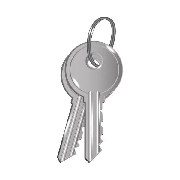 Silberschlüssel Hausschlüssel Silberne Schlüssel Home Symbol Vektorillustration Eps — Stockvektor