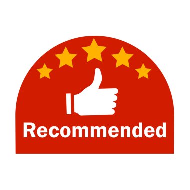 Afişi tavsiye et. Kaliteli etiket. Satılık fiyat tabelası. Vektör çizimi. EPS 10.