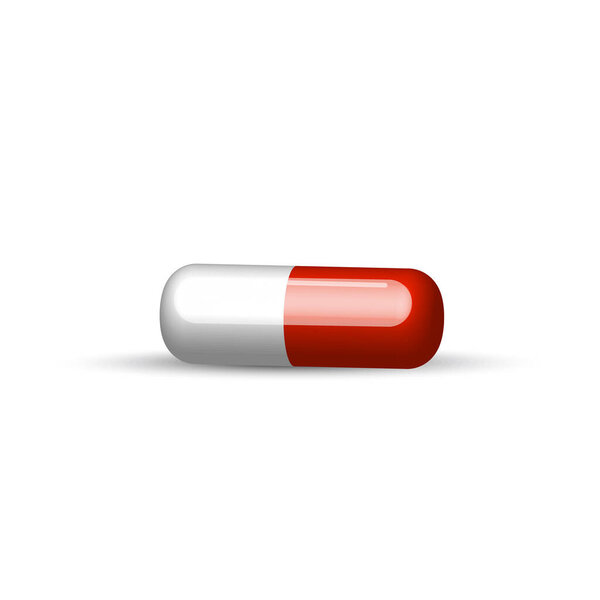 3d tablet capsule. Health, medicine symbol. Vector illustration. EPS 10.