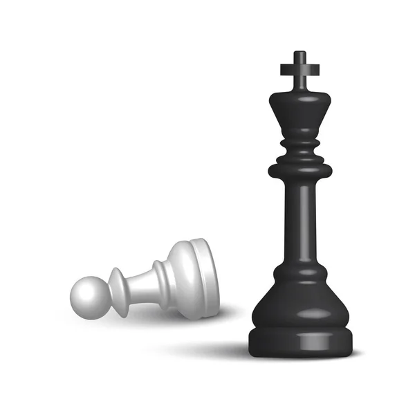 Schachspieler Der König Hat Den Bauern Besiegt Der Bauer Lügt — Stockvektor