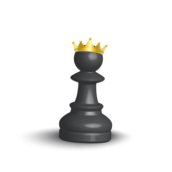概念設計のためのポーンクラウン 王冠のチェスの駒 ベクトルイラスト Eps — ストックベクタ