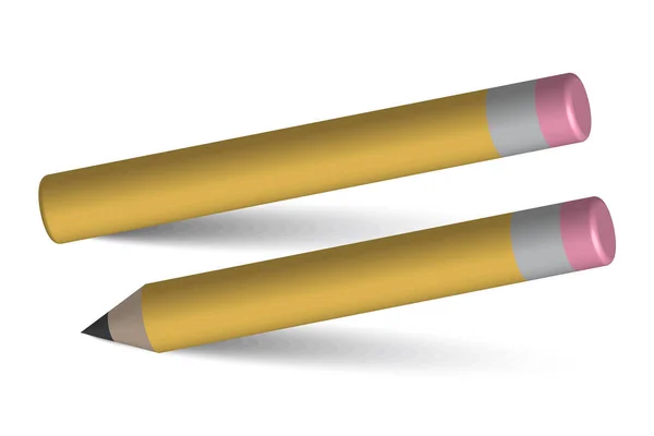 Crayons Sur Fond Blanc Concept Éducation Illustration Vectorielle Spe — Image vectorielle