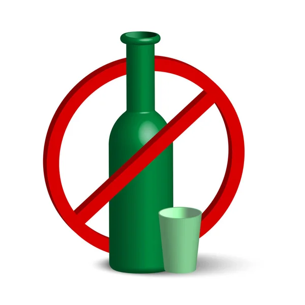 Interdiction d'alcool. Une bouteille avec un verre rayé. Interdiction de  boire de l'alcool. Image de stock. Vecteur par ©lenasergpolll 443038730
