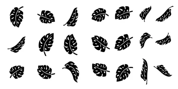 Листья Черные Абстрактном Стиле Элемент Дизайна Векторная Иллюстрация Eps — стоковый вектор