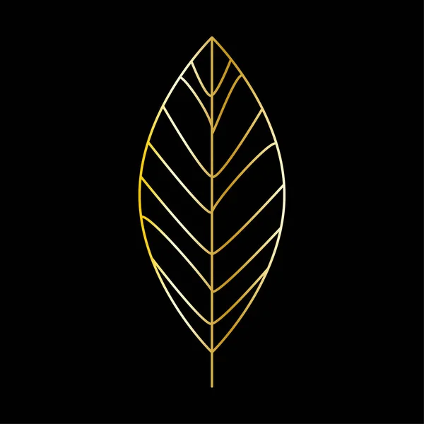 Goud Bladeren Zwarte Achtergrond Glitterpatroon Vector Illustratie Eps — Stockvector