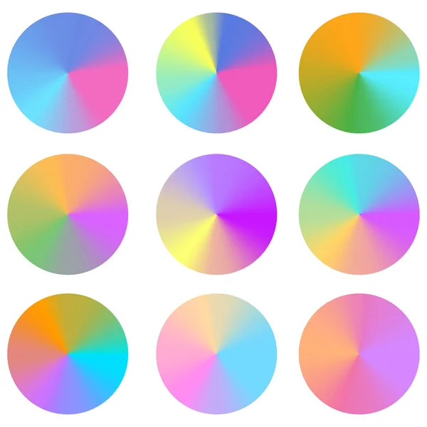 Set Tavolozza Rotonda Colori Sfondo Cerchio Gradiente Concetto Colore Illustrazione — Vettoriale Stock