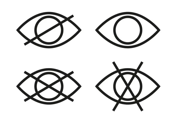Ikona Znaku Czarnego Oka Białym Tle Symbol Ikony Ilustracja Wektora — Wektor stockowy
