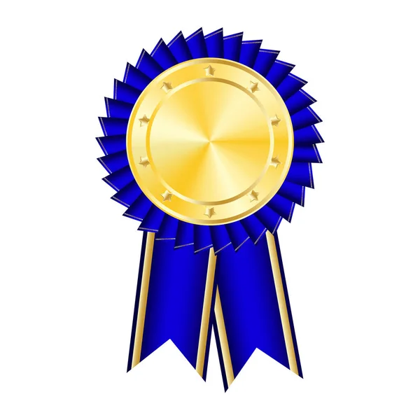 Medaile Modrá Stuha Návrh Certifikátu Vektorová Ilustrace Eps — Stockový vektor