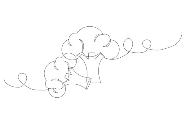 Линейная Художественная Иллюстрация Линией Брокколи Кулинарный Фон Органическая Еда Векторная — стоковый вектор