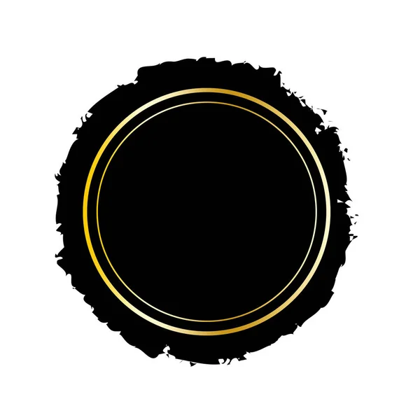 Černý Kruh Štětců Skvrna Štětce Struktura Akvarelového Kartáče Kulatý Tvar — Stockový vektor