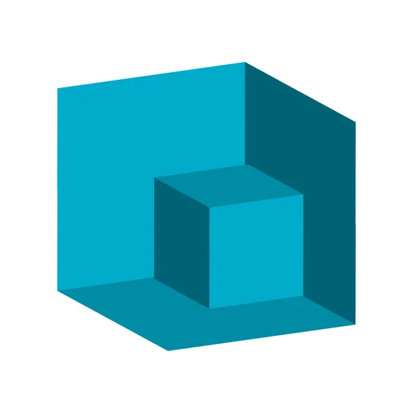 Blaues Kubisches Shape Symbol Für Konzeptdesign Cube Form Icon Design — Stockvektor