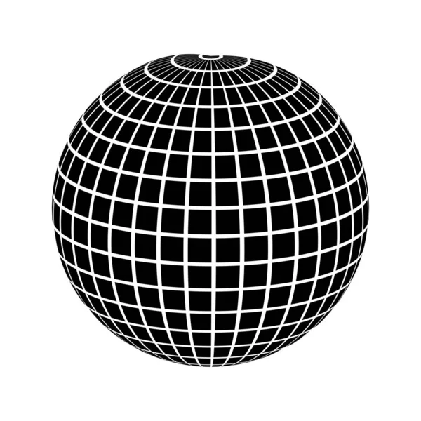 Retro Disco Ball Black Disco Ball Modern Style Vector Illustration — Stock Vector