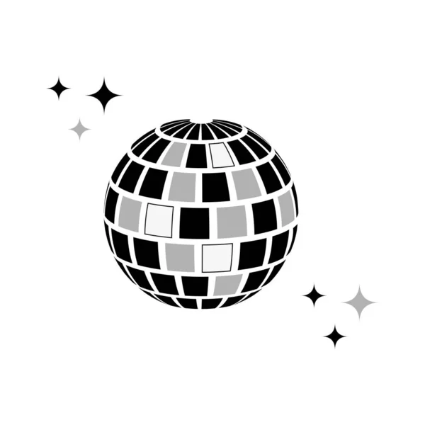 Balle Disco Rétro Boule Disco Noire Dans Style Moderne Illustration — Image vectorielle