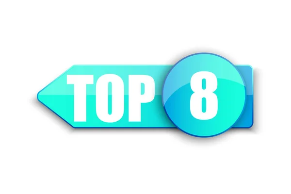 Top Small Logo Blue Winner Sticker Eight Tape Best Rating — Stock Vector