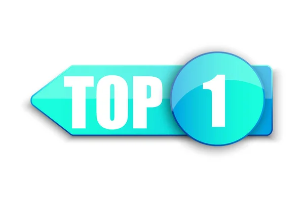 Top Klein Logo Blauwe Winnaar Sticker Één Tape Beste Beoordeling — Stockvector