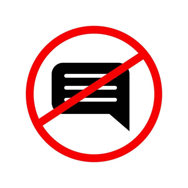 Ícone Mensagem Proibição Logotipo Etiqueta Ilustração Vetorial Eps — Vetor de Stock