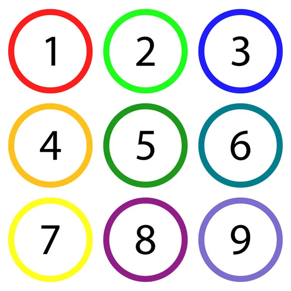 Числа Цветных Кругах Векторная Иллюстрация Логотипа Круга Векторная Иллюстрация Eps — стоковый вектор