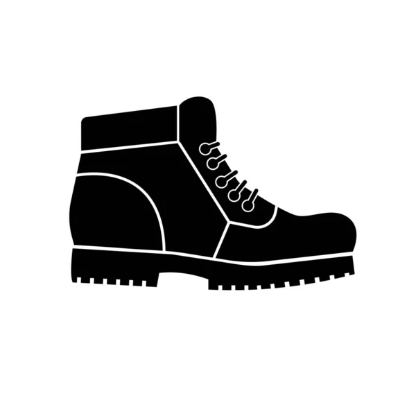 Ícone Inicialização Caminhada Sinal Plano Cheio Botas Dos Homens Sapato — Vetor de Stock