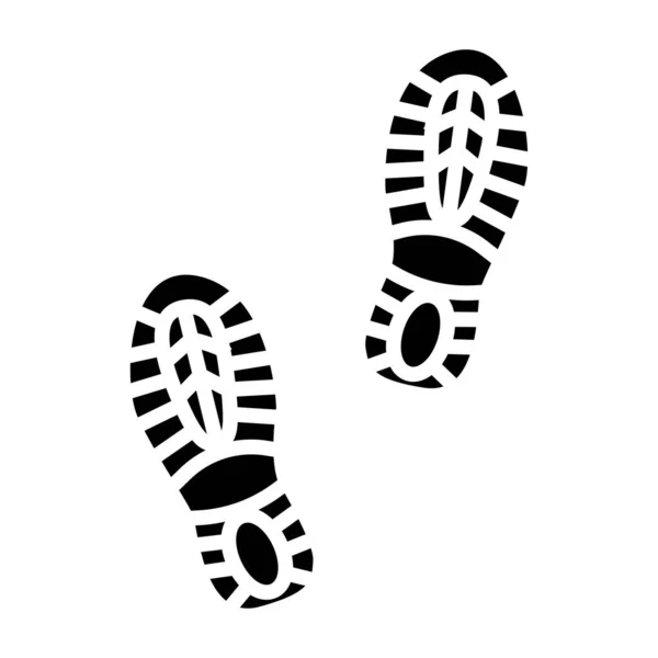 Human Feet Print Footprints Shoe Silhouette Footstep Steps Trail Sneaker — Stock Vector
