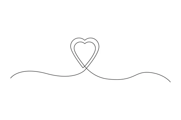 Малюнок Мистецтва Безперервної Лінії Серця Рука Намальована Безперервною Лінією Дизайн — стоковий вектор