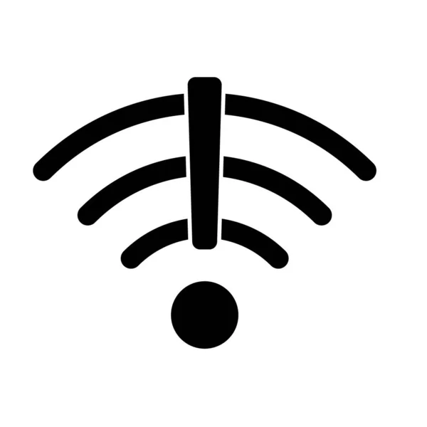 Icono Wifi Con Signo Exclamación Medio Mostrando Internet Gratis Ilustración — Archivo Imágenes Vectoriales