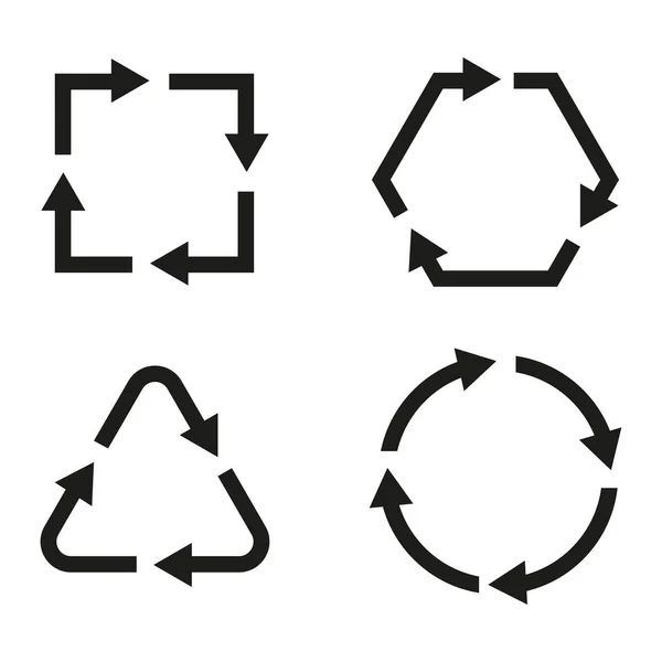 Flèches Circulaires Originales Couleur Noire Sur Fond Blanc Avec Chemin — Image vectorielle