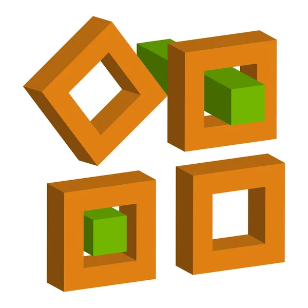 Blocs Isométriques Collection Éléments Logo Entreprise Illustration Vectorielle Image Stock — Image vectorielle
