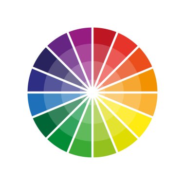 Ortasında beyaza geçiş olan renk çarkı. Stok görüntüsü. EPS 10.