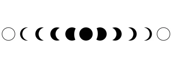 Conjunto Iconos Astronómicos Fases Lunares Ilustración Vectorial Imagen Stock Eps — Vector de stock