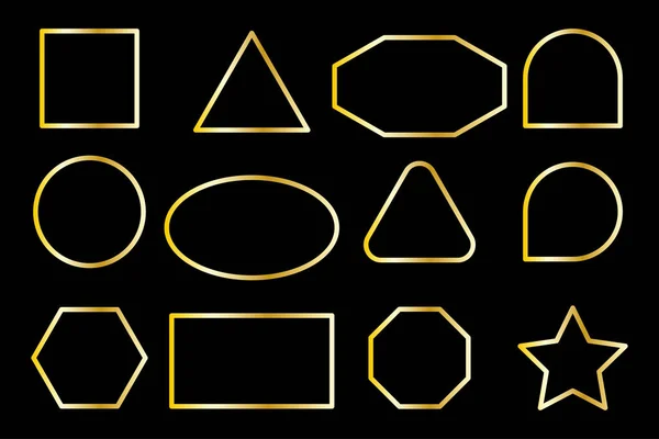 Geometric Shapes Golden Geometrical Art Shape Creative Lines Square Geometric — Stock Vector