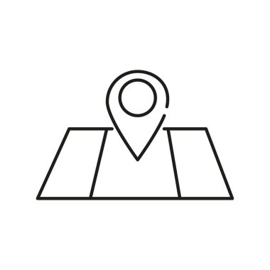 Haritada işaretle. Harita simgesi. Vektör çizimi. Stok görüntüsü. EPS 10.