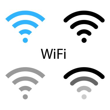 Kablosuz ve kablosuz internet ikonları. Kablosuz Ağ Sembol Wi-Fi simgesi. Kablosuz ve kablosuz. Vektör çizimi. EPS 10.