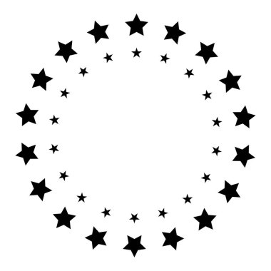 Stars Circle ikon tasarımı. Yıldız çemberi simgesi. Vektör çizimi. Hisse senedi. EPS 10.