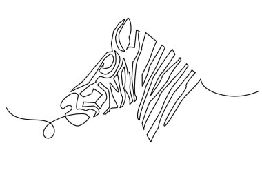 At kafası bir çizgi. Sürekli at kafası çizimi. Vektör çizimi. EPS 10.