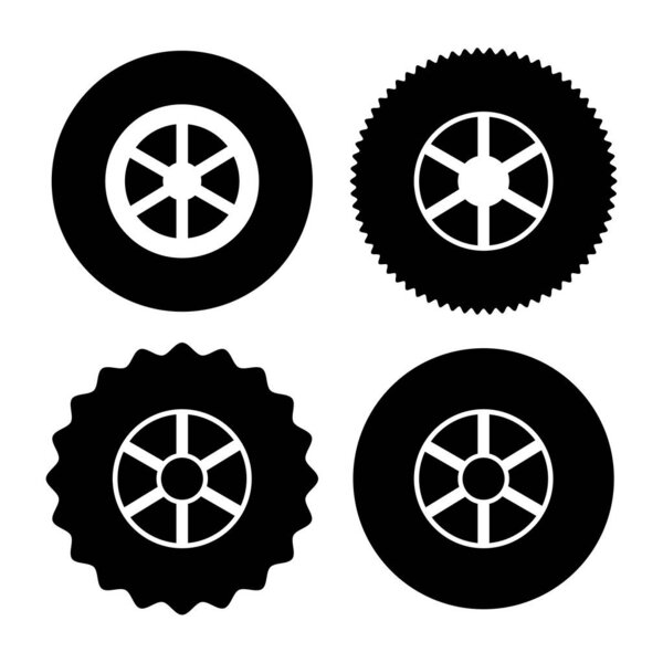 wheel icon car tyre auto. Vector illustration. Stock image. EPS 10.