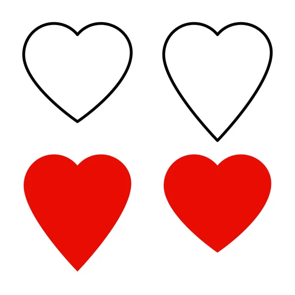 Ícones Símbolo Coração Amor Ilustração Vetorial Imagem Stock Eps — Vetor de Stock