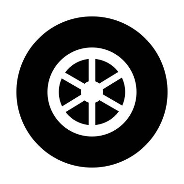 Tekerlek ikonu araba lastiği otomatiği. Vektör çizimi. Hisse senedi. EPS 10.