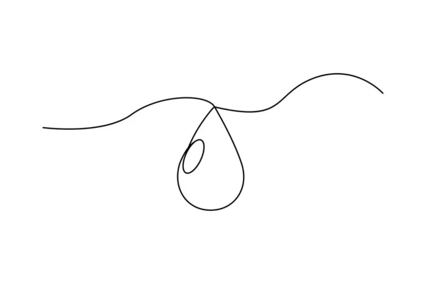 Непрерывный Рисование Линии Падения Значок Линии Капель Воды Непрерывная Линия — стоковый вектор