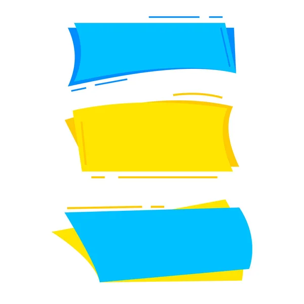 Zestaw Prostokąt Ramki Żółty Niebieski Pociągnięcie Pędzla Ręcznie Rysowana Ikona — Wektor stockowy