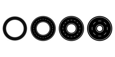 Çevre yolu. İşaretle. Otoyoldaki kırık noktalı çizgi. Vektör çizimi. Stok görüntüsü. EPS 10.