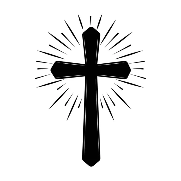 Croce Della Chiesa Simbolo Della Religione Cristiana Illustrazione Vettoriale Immagine — Vettoriale Stock
