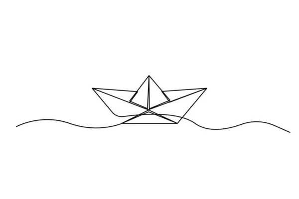 Лодка Линий Корабль Море Линии Векторная Иллюстрация Фондовый Имидж Eps — стоковый вектор