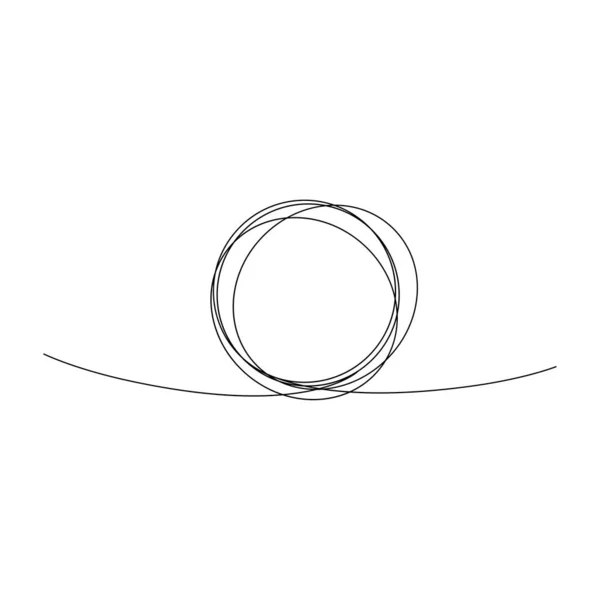 Continuous One Line Black Circle Vector Illustration Eps Stock Image — Stock Vector