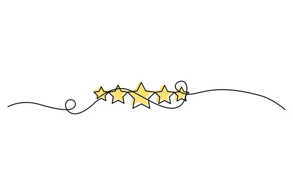 Пять Звезд Клиентского Продукта Рейтинга Один Рисунок Линии Векторная Иллюстрация — стоковый вектор
